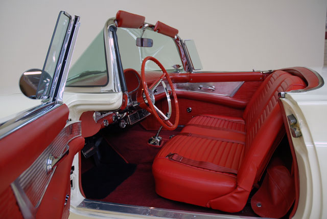 1962 thunderbird white with red interior